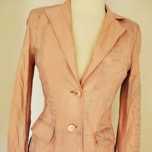 Escada leather jacket blazer pink beige blue purple white XS 2 4 6 dyed vintage